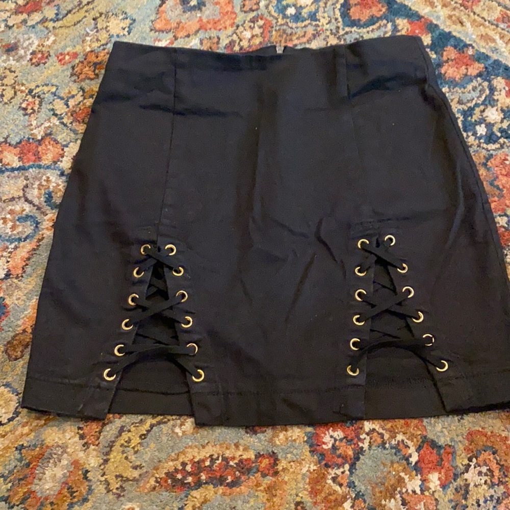 Black mini skirt